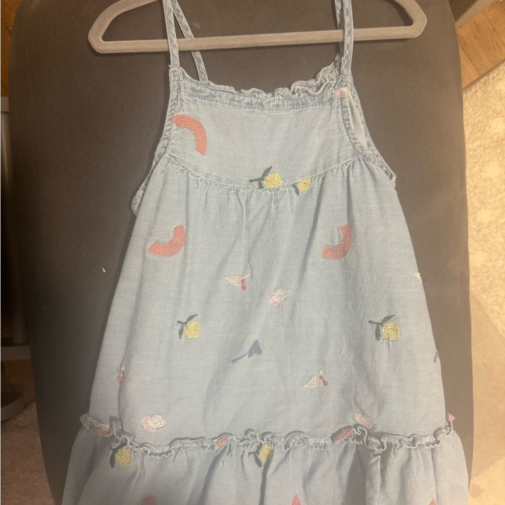 Light Blue Sleeveless Dress with Embroidered Accents